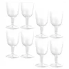 Disposable Cups Straws 8 Pcs Plastic Glass Cocktail Glasses Toasting Wedding Flutes For Parties