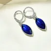Dangle Ohrringe Einfacher Kristalltropfen für Frauen Geometrische ovale Ohrring Hochzeit Schmuck rote blaue Ohren