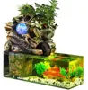 rium fish tank artificial landscape rockery water fountain with ball ornaments living room desktop lucky home bar decoration Y20098541055