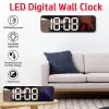 LED speculare da 9 pollici LED di grandi dimensioni Digital Clock Tempement Umidità Data Display Modalità notte 12/24H Orologi elettronici Decorazione per la casa