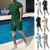 Men's designer short-sleeved shorts two-piece athleisure suit