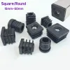 Black Square/Round Plastic Furniture Leg Pipe Hole Plugs With Nut Hole Blanking End Cover Caps Chair Leg Furniture Leveling Feet