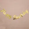 Złoty srebrny niebieski wszystkiego najlepszego z okazji urodzin Bunting Paper Papier urodzin