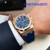 AP Athleisure Wrist Watch Male Royal Oak Series 26240or Rose Gold Blue Plate Belt Business Sports Sports Back Transparent Automatic Mechanical Watch