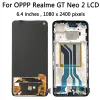 オリジナル6.62 "Oppo Realme GT NEO2 RMX3370 LCDディスプレイスクリーン+タッチパネルアセンブリレアルメイGT NEO 2 LCDをフレーム付きデジタイズ