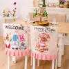 Chair Cover with Print for Event Decorations Chair Covers Easter Chair Covers Set Linen-Like Fabric