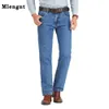 Men Business Jeans Classic Spring Autumn Male Cotton Straight Stretch Brand Denim Pants Summer Overalls Slim Fit Trousers 240329