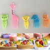 Forks 10pcs Fruit Stick Animal Mini Bento Fork For Kids