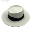 Chapeaux à bord large chapeau seau de seaux dames faites à la main un chapeau de paille naturel chapeau de plage d'été pour femmes hommes Panama CAP CONCAVE PLAT VISORE VISORE SUM