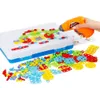 Children Drill Games Creative Mosaic Building Puzzle Set Intellectual Educational Toys Electric Screws Nuts Tools Kit for Boys T202400401