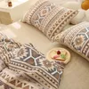 Ensembles de literie Cotton Boho Super Soft Set 4pcs Couverture de couette légère florale avec fermeture à fermeture à glissière