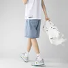 Men's Shorts 2024 Summer New Mens Straight Denim Shorts Korean Casual Loose Shorts Mens Light Blue J240409