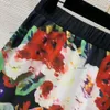 Varumärkesbyxor Set Women Shirts Shorts Two-Piece Designer Fashion Flower Printing Logo Women kortärmad skjorta och bredbenshorts 2st.