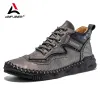 Laarzen nieuwe herfst handgemaakte lederen laarzen mannen schoenen casual laarzen winter kaki retro lederen enkel bota's tooling hot sale hombres bota's