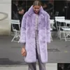 Womens Fur Faux Winter Spring Women Coat Luxury Long Loose Lapel European Overcoat Thick Warm Female P Coats Drop Delivery Apparel CLO DH4XY