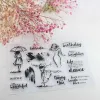 Dancing Girl Scrapbooking DIY Empossingフォルダーテンプレート用品用の透明なクリアスタンプ