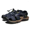 Сандалии летние мужчины, дышащие тапочки на открытом воздухе Baotou Beach Shoes Dad's Mens Sandalias2024