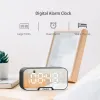 Clock de despertador de superfície do espelho digital com alto -falante BT FM Radio Alarms Dual Alarmes Eletrônico Desktop Relógio Portátil recarregável