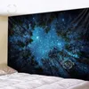 Tapisseries forêt starry ciel tapisserie art mur arbres suspendus et étoiles tissu décoration intérieure en polyester couverture de table nuit