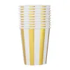 10pcs Golden Cup Party Paper Table Véritude d'anniversaire Partage Plaque Polka Dot Cup Striped Gold Birthday Party Decorations Event