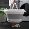 Panier de sacs à linge Panier de rangement de vêtements portables pliables avec poignée pliable rond salon pour enfants vêtements