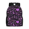 Ryggsäck Witchy Things Textured Purple Ryggsäckar för män Kvinnor Skolhögskolestudenter Bokväskor passar 15 tum Laptop Halloween Witch Bags