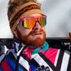 Kolarstwo narciarskie okulary przeciwsłoneczne mężczyźni designerskie okulary przeciwsłoneczne Nowe ochronę Uv400 Driving Podróżowanie okularów przeciwsłonecznych spolaryzowane lustrzane czerwone obiektywne rama obiektywu