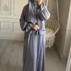 Ethnische Kleidung Ramadan Gebet Abaya mit angeschlossenem Schal Hijab Kleid Eid Plain Muslim Abayas für Frauen Dubai Jilbab Kaftan Robe Islam