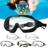 Platt Light Swimming Goggles Anti-dimma snorkling dykning simma glasögon vattentäta stora ramglasögon män kvinnor simning tillbehör