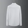 Men's Casual Shirts Trendy Brand Collar Black And White Threaded Splicing High-end Pure Cotton Shirt