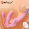 Strapless Strap on Dildo Vibrator Anal Plug Massager Lesbian 3 in 1 Vibrator G-Spot Stimulate Clitoris sexy Toy for Couple