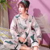 Hemkläder smmoloa 2024 Autumn Winter Women Pyjamas sätter flanell sömnkläder varm tecknad film