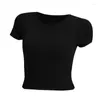 Aktiva skjortor lo sports smala passform lämplig för fitness toppar kvinnors bröstkuddar yogakläder sexig tät montering kortärmad