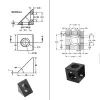 2020 Bloc en aluminium Cube Prism Connecteur Roueur de roue Corner V-Slot Connecteur à trois voies Angle de 90 degrés