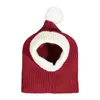 Abbigliamento per cani 652f Cappelli a maglia natalizia divertenti Accessori all'uncinetto carino inverno caldo per pet cappello e scaldabagno