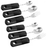 Ensembles de vaisselle 2 Big Spoon Cutlery Cutlery Elder Alder Pangle Fork Rubbery Ustensiles