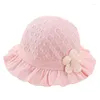 Beretten Bloemen Dot Baby Girls Hoed Zomer Mesh Katoen prinses Bucket Solid Color Infant Peuter Kids Sun Beach Cap