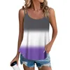 Tanques de mujeres 2024 Top de moda de la mujer de verano con Tirantes Vest impreso impreso en U-Neck manevels Maneveless Ropa Estética