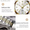 Wristwatches OLEVS Automatic for Women Calendar Display Stainless steel Original Luxury Brand Ladies Wrist Bracelet Set Gift240409