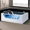 1800 mm podwójny szklany wanna z wanna z włóknem szklanym Whirlpool wanna akrylowa surfing Surfing Kolny światło LED Bubble Tubs NS3027