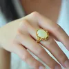 Cluster Rings Natural Hetian Jade Women Fine White Gemstone Engagement Luxury 2024 Ring Accessories Women's Jewelry