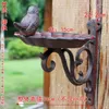 Candle Holders Antique Iron Hook Courtyard Garden Candlestick Bird Bowl Decoration Wall-mounted Holder