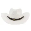 Cappelli da cowboy western western western western maschi da donna wide brim cappello a cilindro per la spiaggia della spiaggia per esterni protezione solare berretti da sole sunhat sunhats all'ingrosso