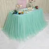 1 Meters 4 Layer Gauze Tutu Skirt Tablecloth for Wedding Decor Birthday Party Dessert Table Decor Yarn Skirt Table Cover Curtain