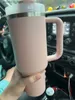 Mugs Camelia Pink radient Parade Black Chroma With 1 1 H2.0 40oz Stainless Steel Tumblers Cups with Silicone handle Lid Straw Travel Car mus Water Bottles US STOCK L49