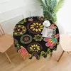 Table Cloth Floral Ditsy Tablecloth Abstract Flowers Protection Round Cover Modern Printed For Events Christmas Party