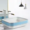 Enkla kreativa badrum sjunker lyxbänkskivbassängen liten keramisk bassäng hem badrum tvättbaser balkong fyrkantig tvättbassäng