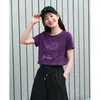 Toyouth Women Tshirt Summer Rothereave O Sece Sheal Tees Творческая линия печать пять цветов повседневные базовые топы All Matchs 240409