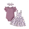 Kleidungssets Baby Girl Summer Outfit fest gerippt