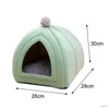 Camas de gato móveis de cama de gato de estimação fofo semi -fechado Caso de cachorro Sofá ninho de veludo canil lavável canil tenda confortável para externo interno